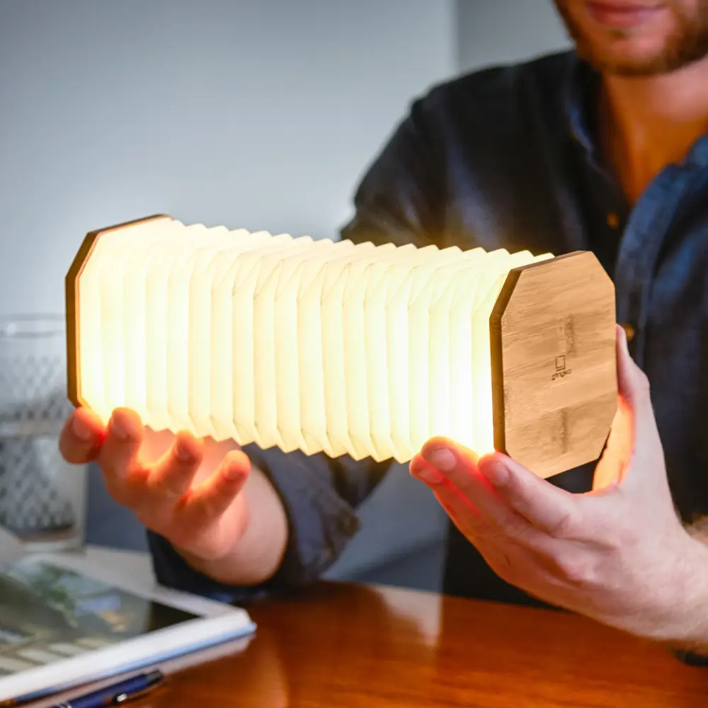 Inteligentna lampa akordeonowa Natural Bamboo Wood - obrazek 13
