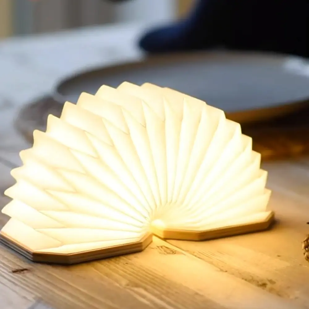Inteligentna lampa akordeonowa Natural Bamboo Wood - obrazek 10
