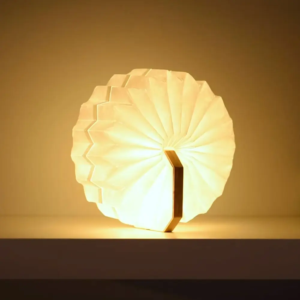Inteligentna lampa akordeonowa Natural Bamboo Wood - obrazek 8