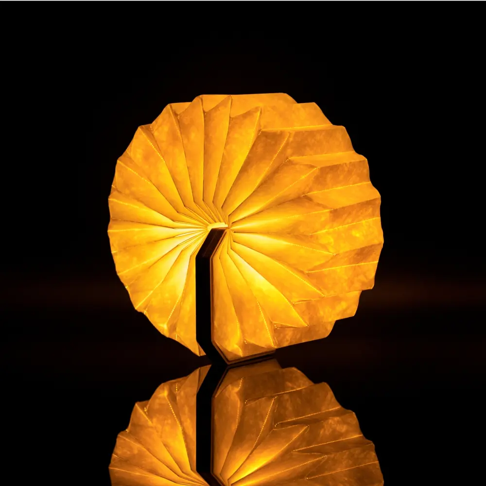 Inteligentna lampa akordeonowa Natural Bamboo Wood - obrazek 6