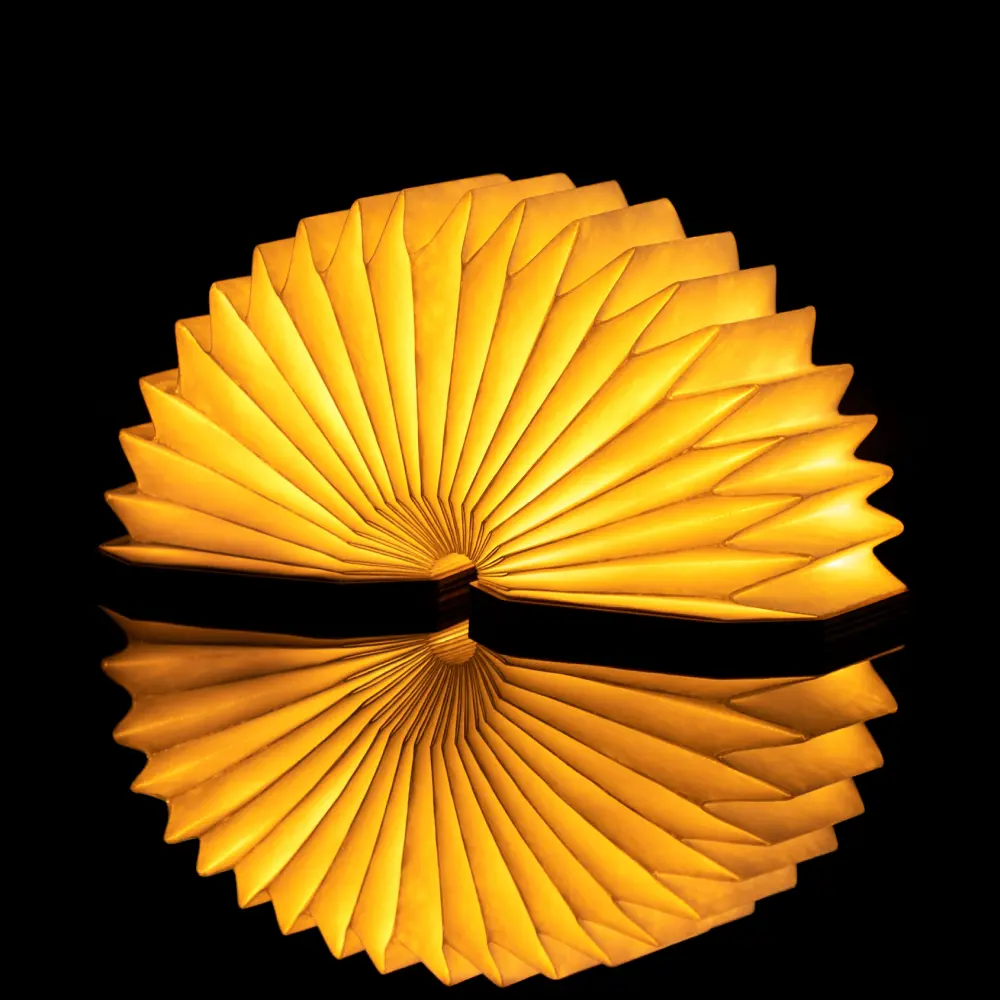 Inteligentna lampa akordeonowa Natural Bamboo Wood - obrazek 5