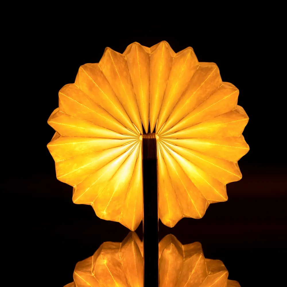 Inteligentna lampa akordeonowa Natural Bamboo Wood - obrazek 4