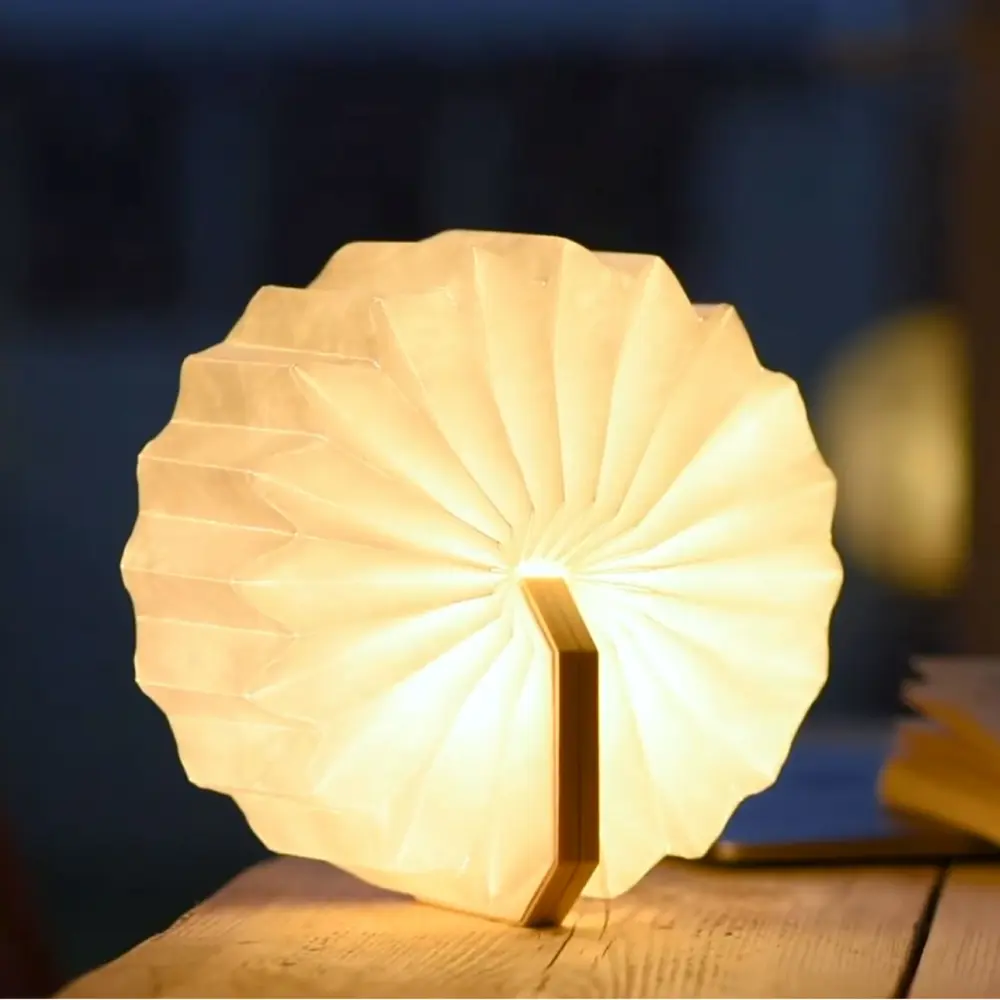 Inteligentna lampa akordeonowa Natural Walnut Wood - obrazek 2