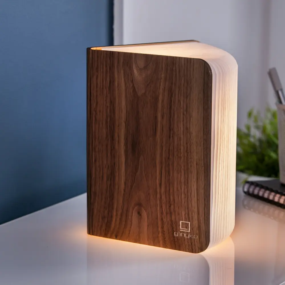 Duża lampa książka Smart Book Walnut - wykończenie naturalne drewno - obrazek 12