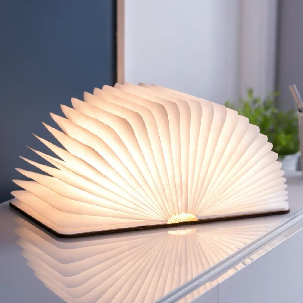Duża lampa książka Smart Book Maple - wykończenie naturalne drewno - obrazek 9