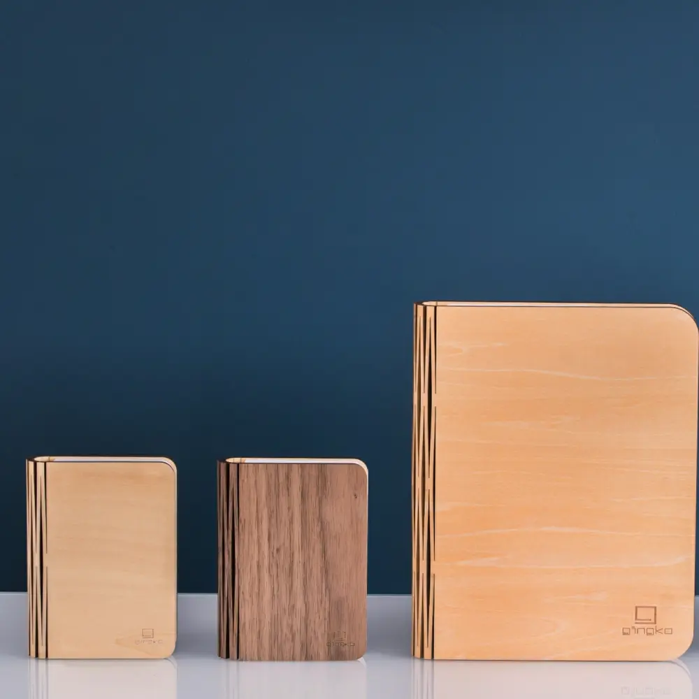 Mini Lampa książka Smart Book Walnut - wykończenie naturalne drewno - obrazek 11