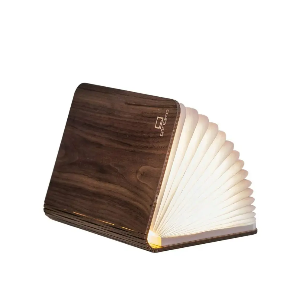 Duża lampa książka Smart Book Walnut - wykończenie naturalne drewno