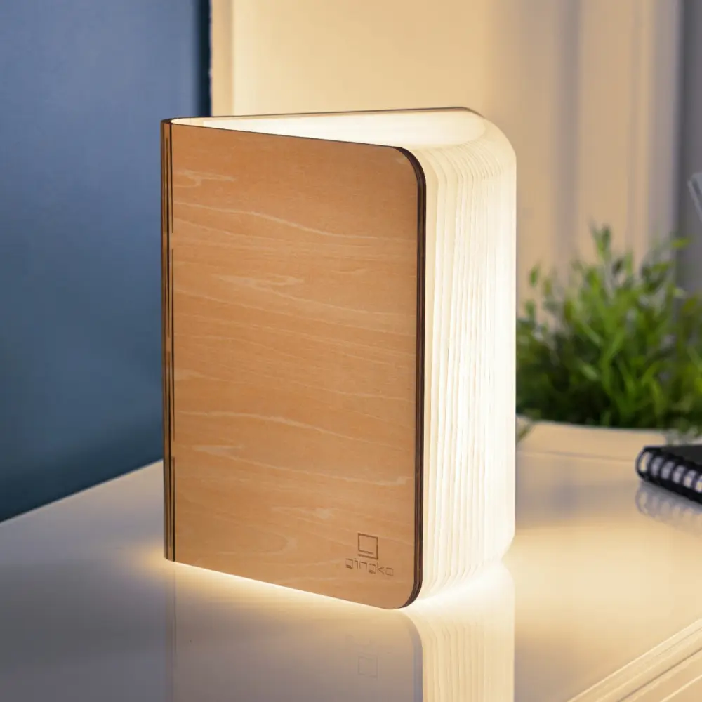 Duża lampa książka Smart Book Maple - wykończenie naturalne drewno - obrazek 14