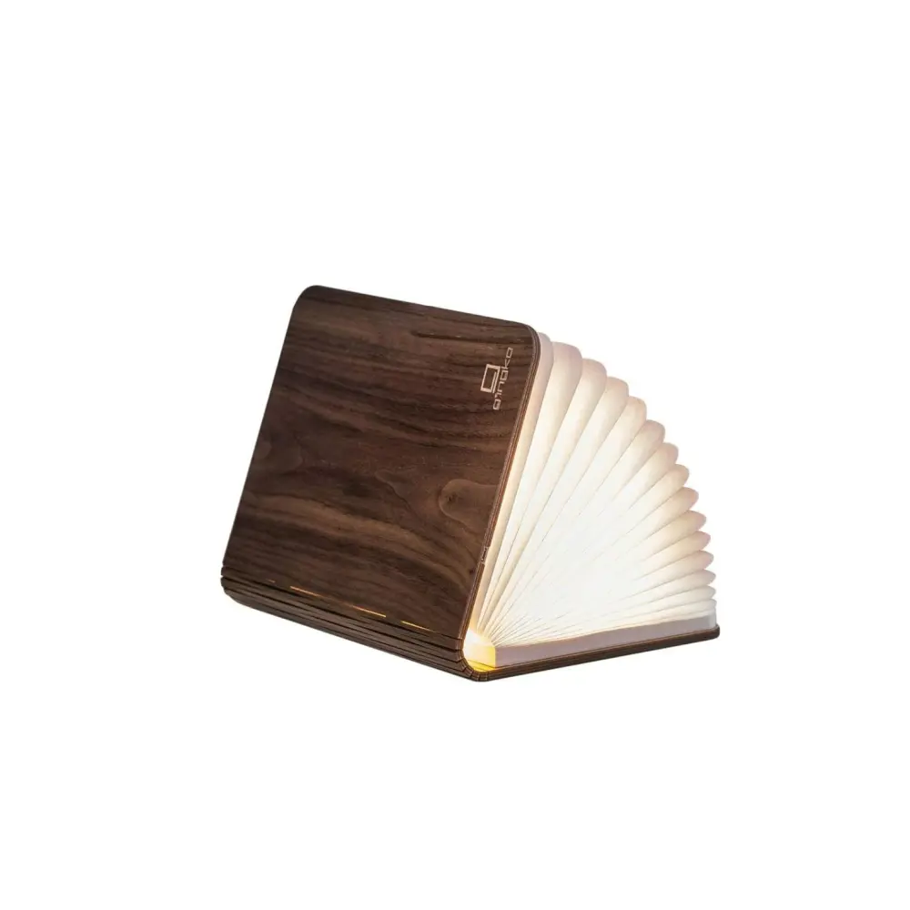 Mini Lampa książka Smart Book Walnut - wykończenie naturalne drewno