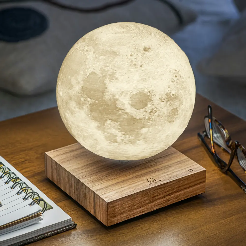 Lampa Smart Moon Natural Walnut Wood - obrazek 2