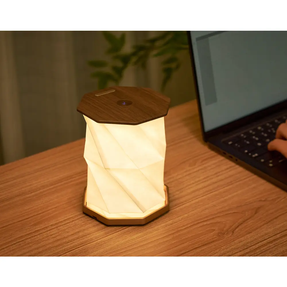 Lampa Twist Hexagon Walnut Design