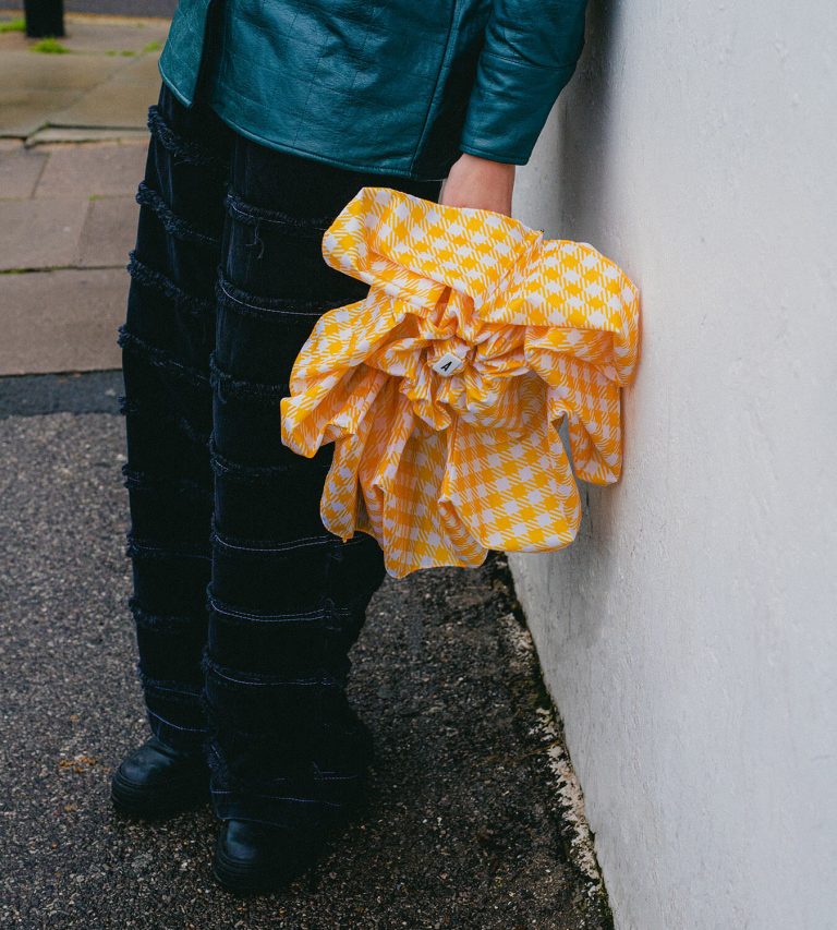 Parasol Compact Tweed & Check Kratka Gingham Żółty - obrazek 2