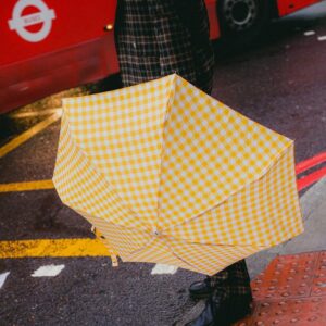 Parasol Compact Tweed & Check Kratka Gingham Żółty - Thumbnail Image 3