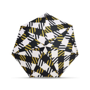 Parasol Compact Tweed & Check Kratka Gingham Oversize Czarny-żółty - Thumbnail Image 1