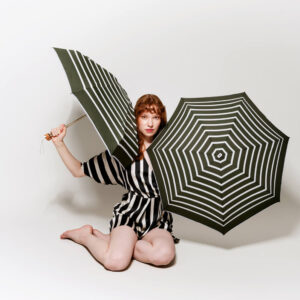 Parasol Compact Stripes Zielone paski - Thumbnail Image 3