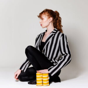 Parasol Compact Stripes Żółte paski - Thumbnail Image 4