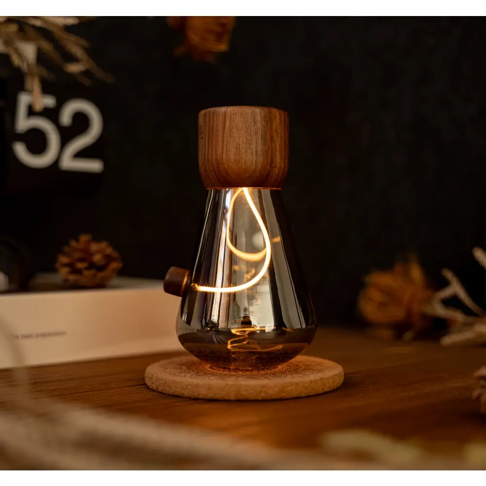 Lampa Opal Drift Natural Walnut Wood - obrazek 8