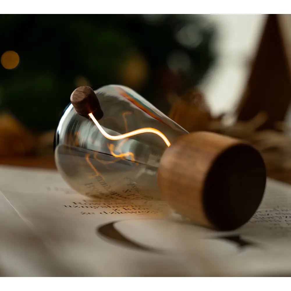 Lampa Opal Drift Natural Walnut Wood - obrazek 7