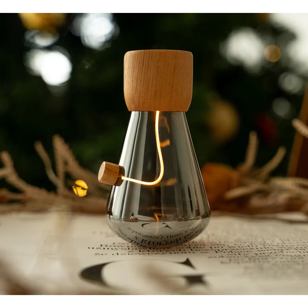 Lampa Opal Drift Natural Walnut Wood - obrazek 5