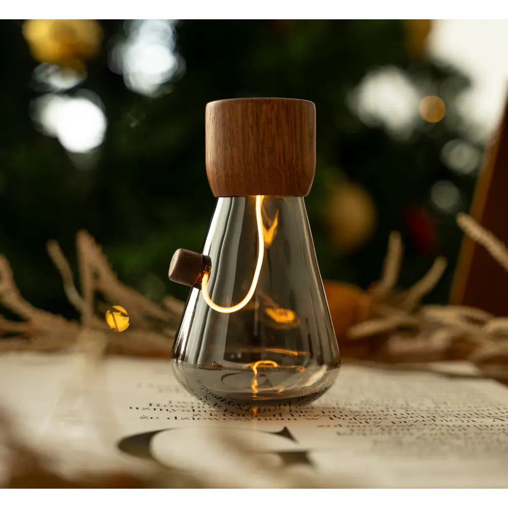 Lampa Opal Drift Natural Walnut Wood - obrazek 4