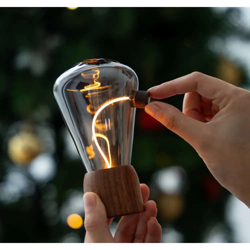 Lampa Opal Drift Natural Walnut Wood - obrazek 2