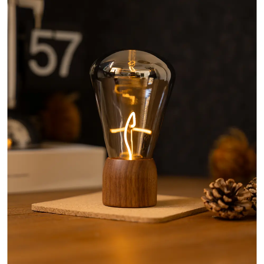 Lampa Opal Drift Natural Walnut Wood - obrazek 14