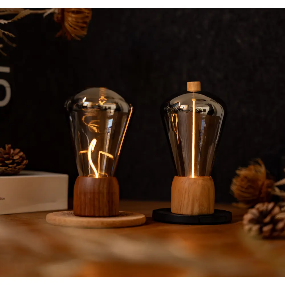 Lampa Opal Drift Natural Walnut Wood - obrazek 13