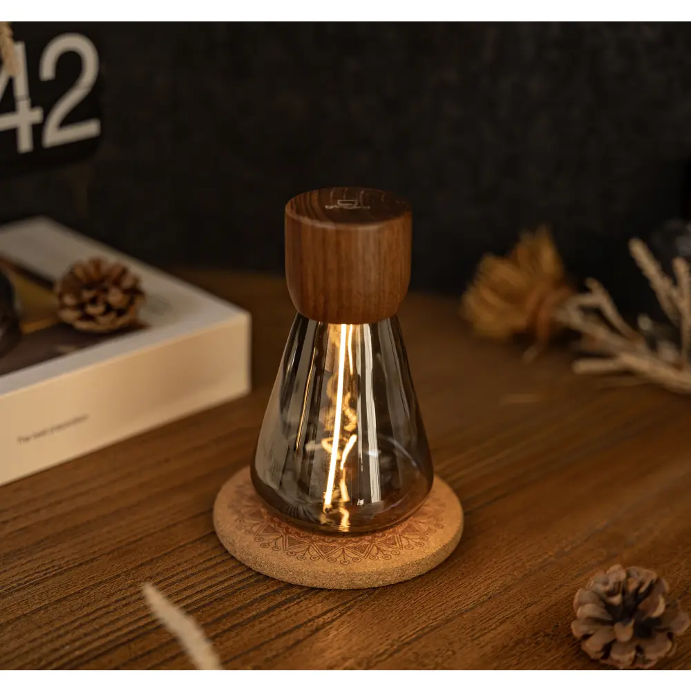 Lampa Opal Drift Natural Walnut Wood - obrazek 11