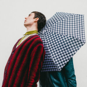 Parasol Compact Tweed & Check Kratka Gingham Czarny - Thumbnail Image 3