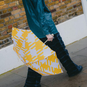 Parasol Compact Tweed & Check Kratka Gingham Oversize żółta - Thumbnail Image 4