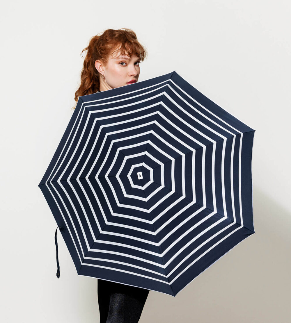 Parasol Compact Stripes Granatowe paski - obrazek 5