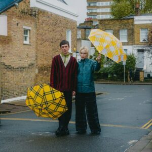 Parasol Compact Tweed & Check Kratka Gingham Oversize żółta - Thumbnail Image 3