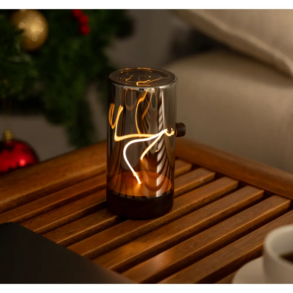 Lampa Solis Drift Natural Walnut Wood
