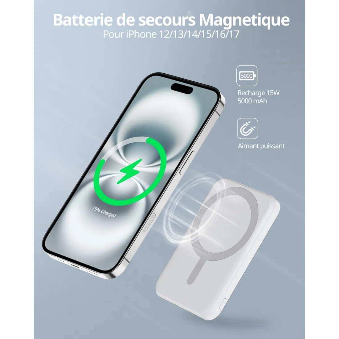 Powerbank MagSafe Slim 5000mAh Biały - obrazek 4