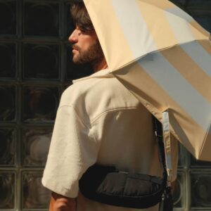 Parasol Compact Stripes Sun & Rain Żółty - Thumbnail Image 3