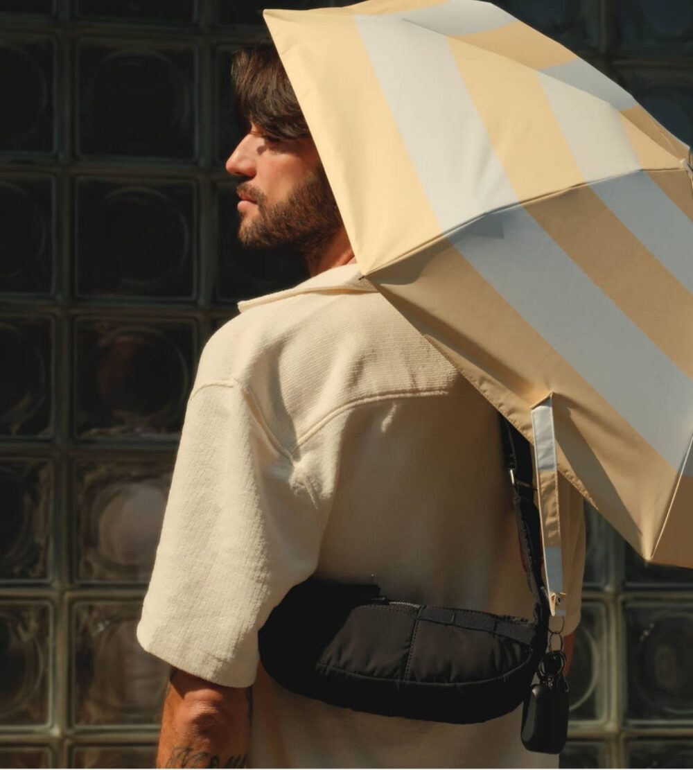 Parasol Compact Stripes Sun & Rain Żółty - obrazek 3