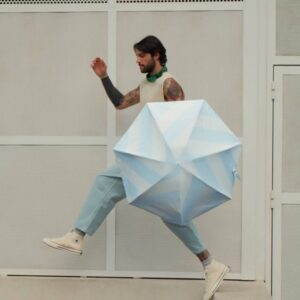 Parasol Compact Swirl Sun & Rain Jasno niebieski - Thumbnail Image 2