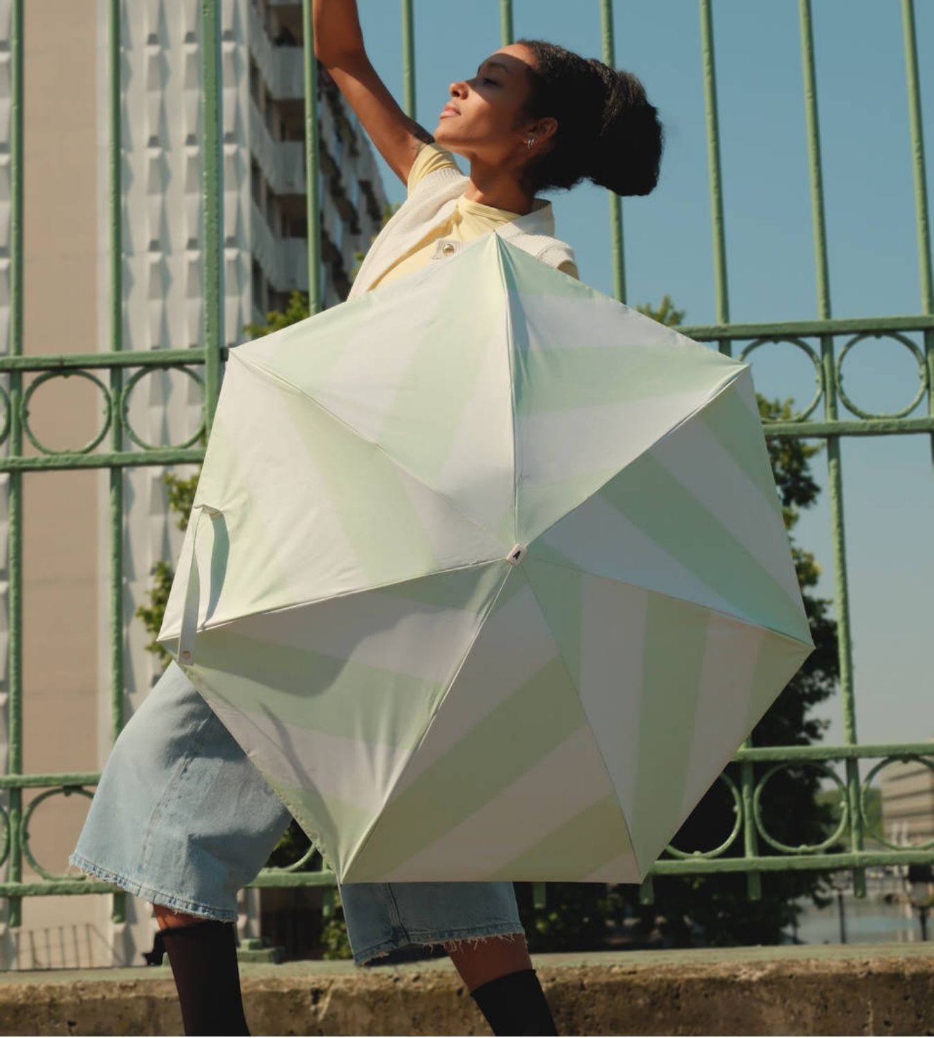 Parasol Compact Swirl Sun & Rain Zielony - obrazek 3
