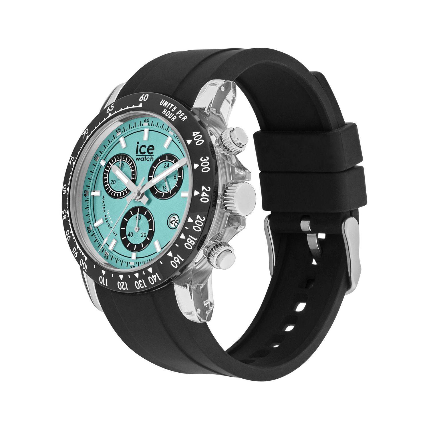 Chronograph ICE BE WATCH Clear black turquoise - obrazek 3