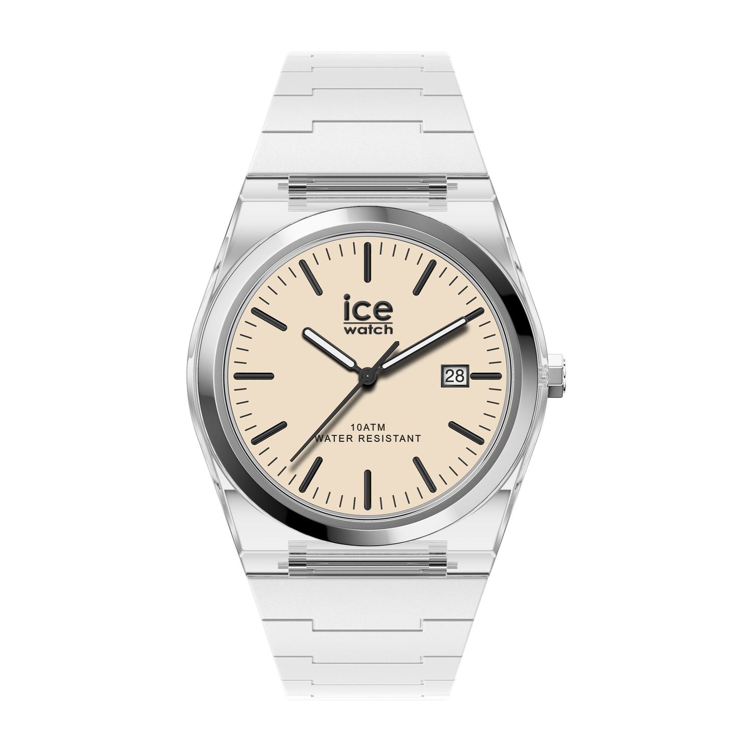 Date watch ICE POWER PW1 Transparent - White beige
