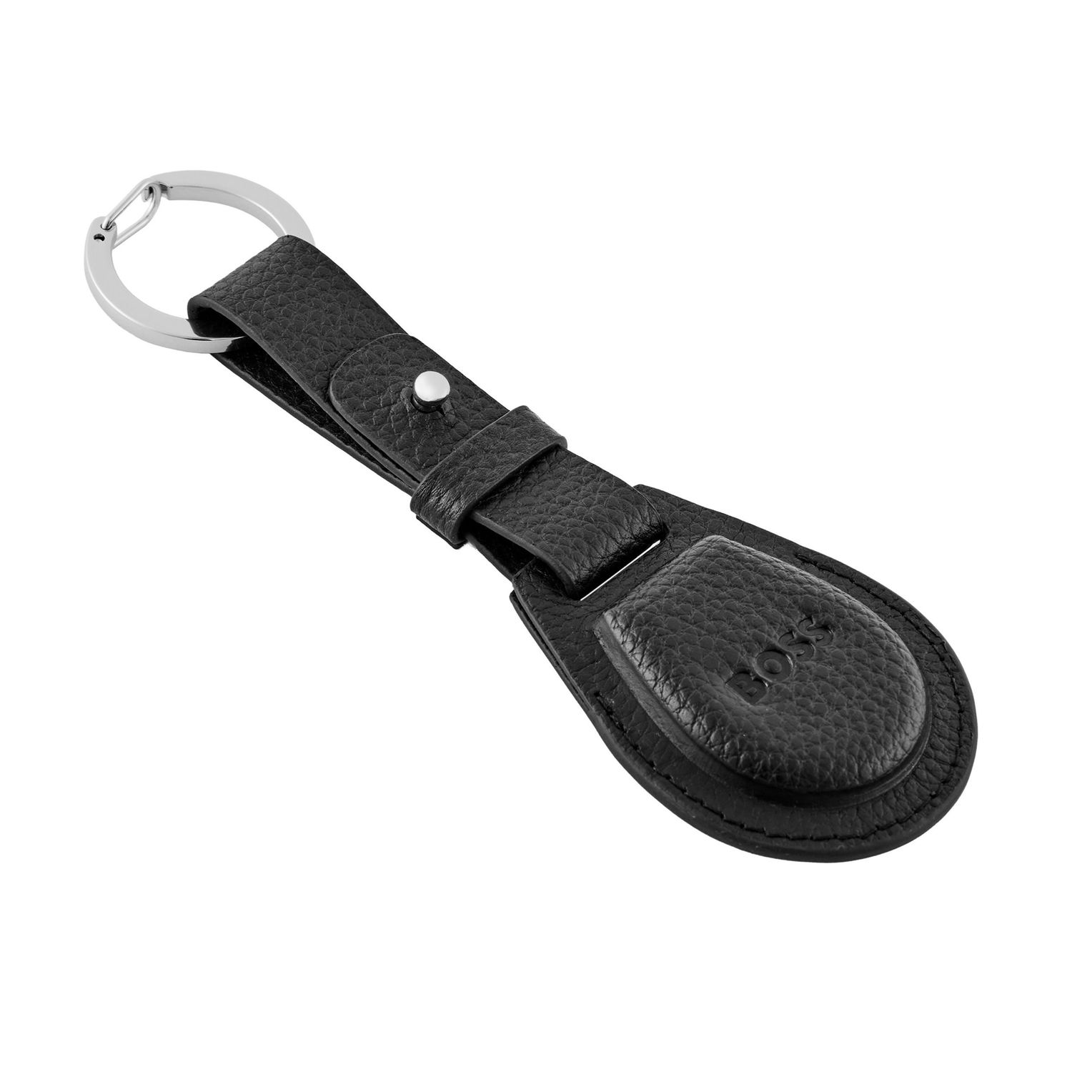 Key ring with AirTag holder Classic Grained Black - obrazek 2