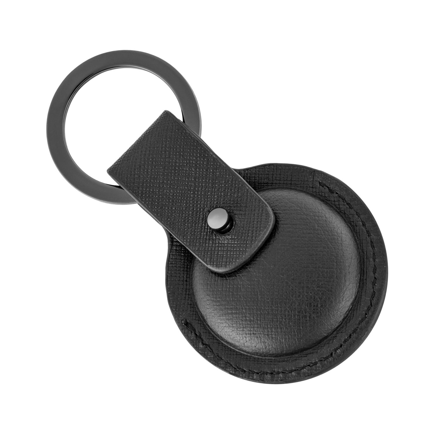 Key ring with AirTag holder Double B Saffiano Black - obrazek 3
