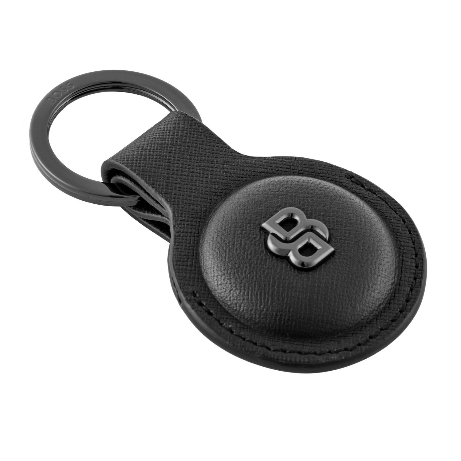 Key ring with AirTag holder Double B Saffiano Black - obrazek 2