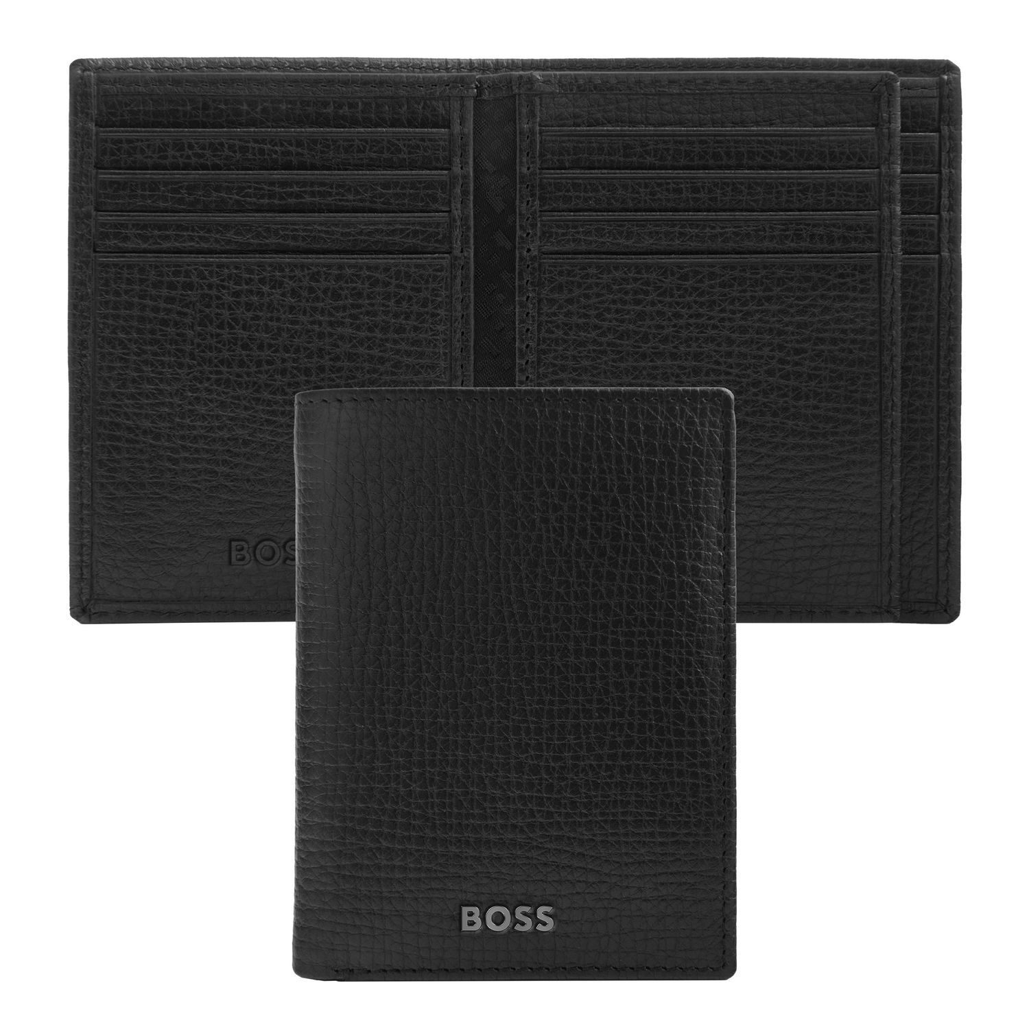 Card holder with flap Grid Black