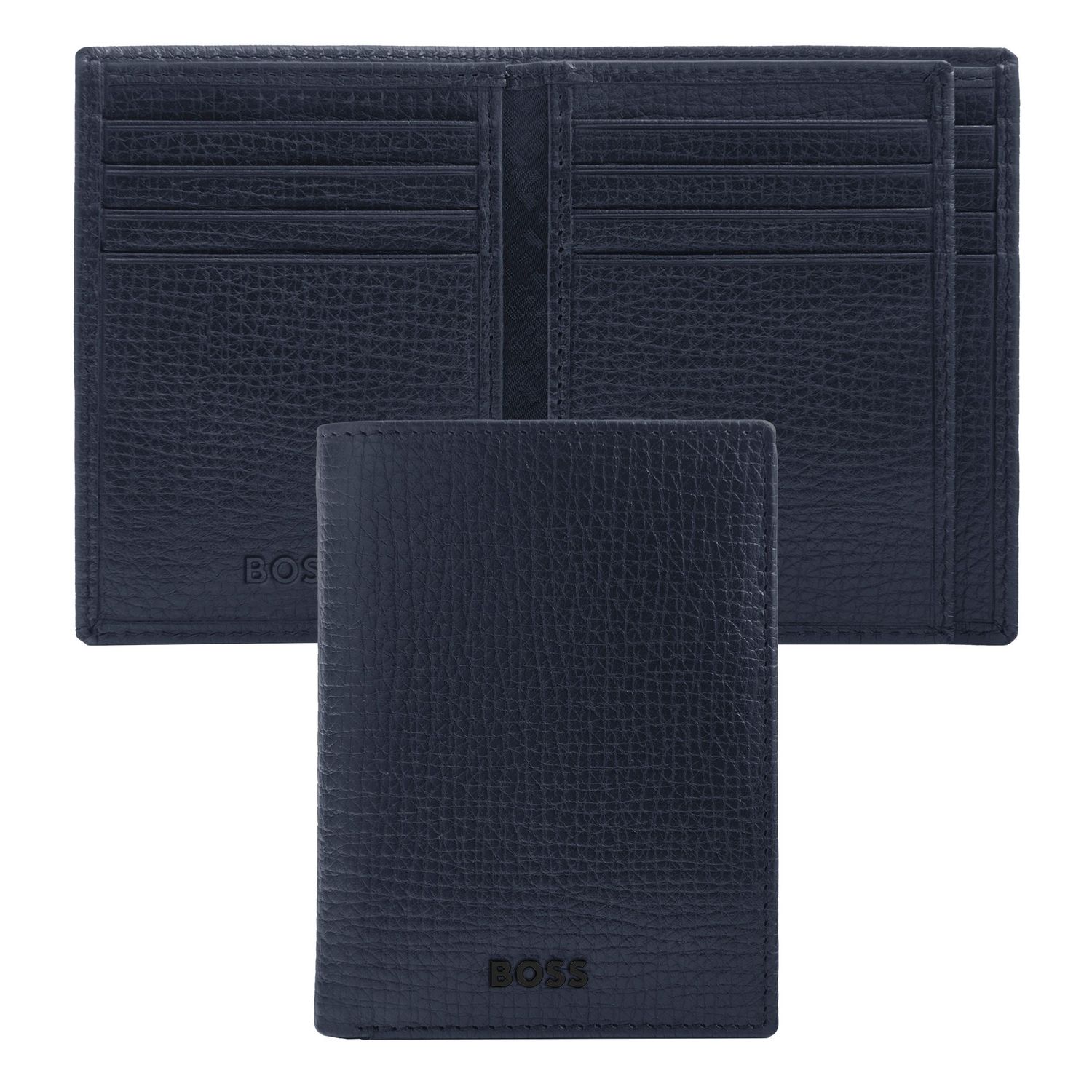 Card holder with flap Grid Navy