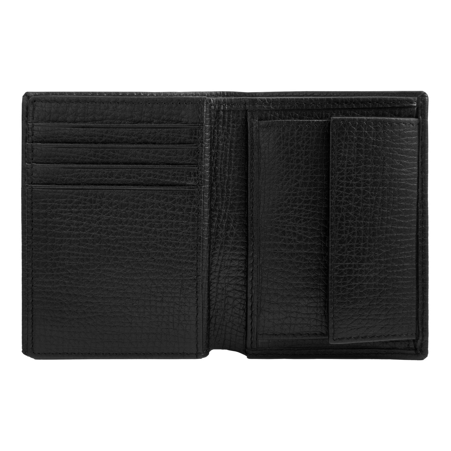 Card holder with flap and money pocket Grid Black - obrazek 4