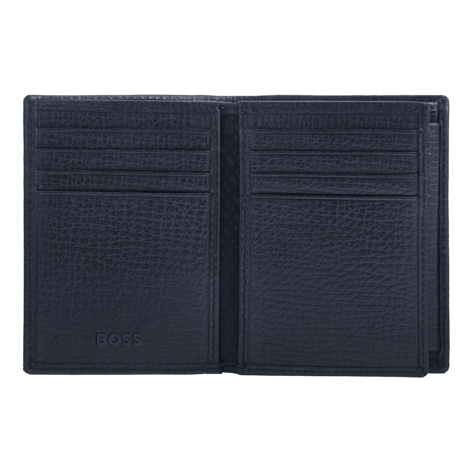 Card holder with flap and money pocket Grid Navy - obrazek 3