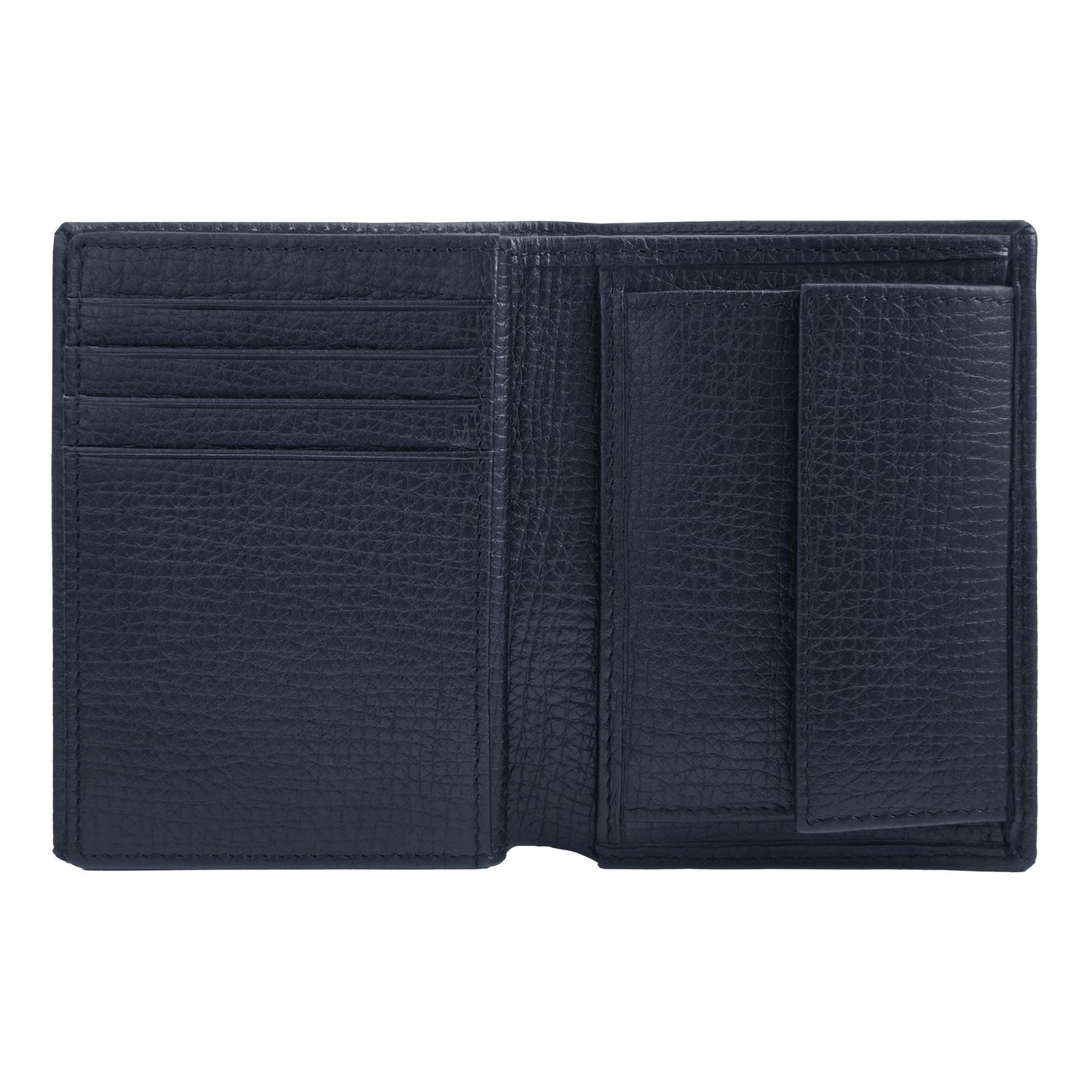 Card holder with flap and money pocket Grid Navy - obrazek 4