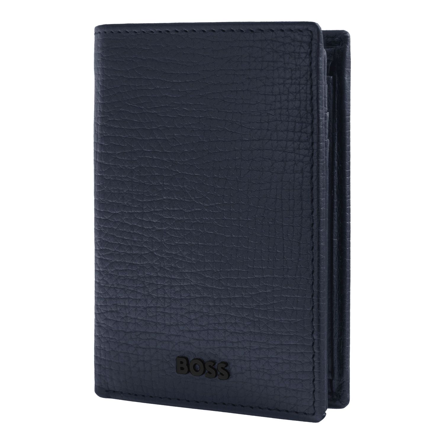 Card holder with flap and money pocket Grid Navy - obrazek 5